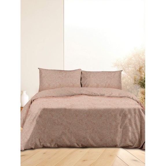 Σετ Σεντόνια Φανελένια Sunshine Home 2040 Pink Υπέρδιπλα...