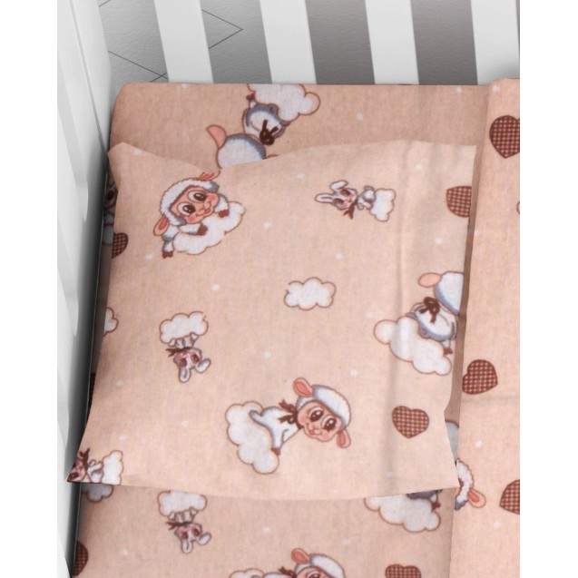 Βρεφική Μαξιλαροθήκη Φανελένια Dimcol Προβατάκι...