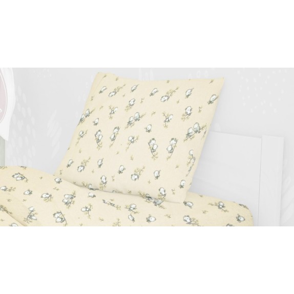 Παιδική Μαξιλαροθήκη Φανελένια Dimcol Birds 16 50Χ70 Ecru 