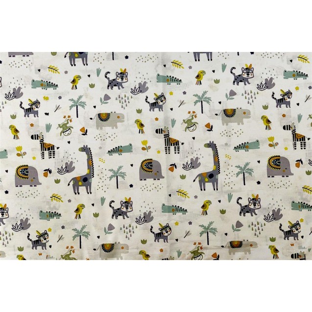 Σεντόνι Λίκνου Dimcol Zoo 557 80X110 White-Grey...