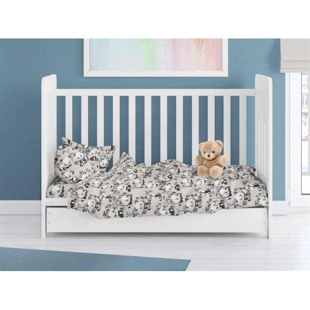 Παπλωματοθήκη Φανελένια Κούνιας Dimcol Panda...