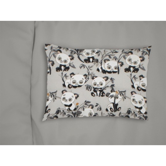 Βρεφική Μαξιλαροθήκη Φανελένια Dimcol Panda Bear 96 35X45...