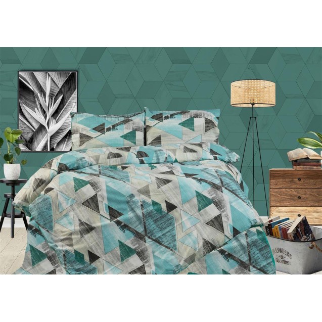 Παπλωματοθήκη Φανελένια Μονή Dimcol Geometrical...