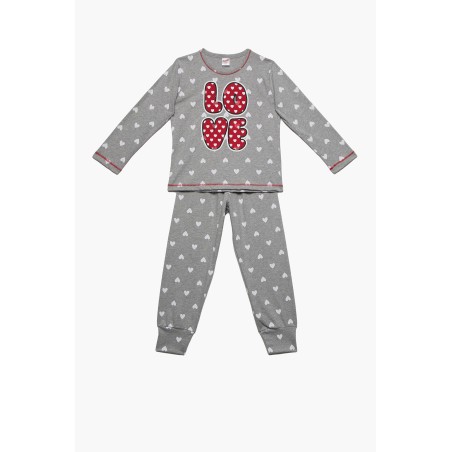 Πυτζάμα Παιδική Minerva Happy Love Γκρι 61881-649 Μέγεθος - No12