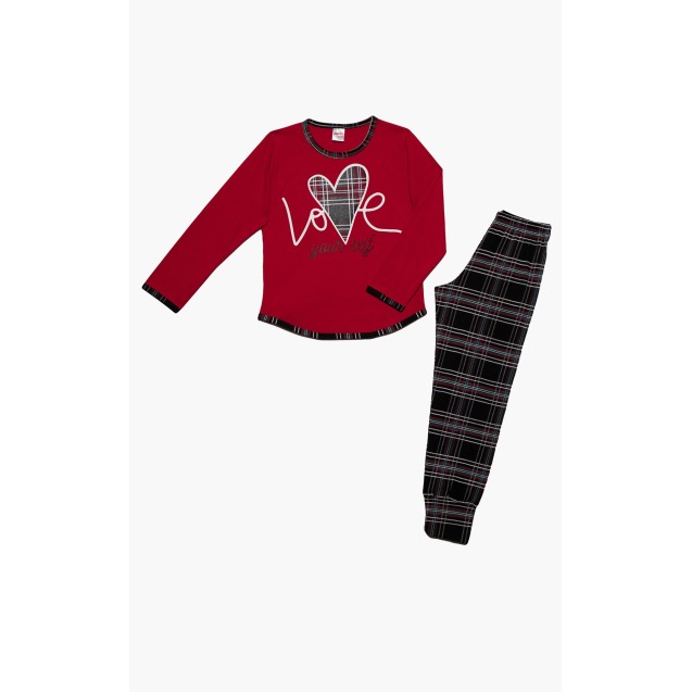 Πυτζάμα Παιδική Minerva Love your Self Κόκκινο...