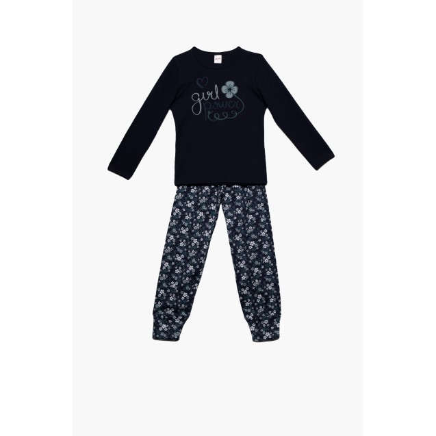 Πυτζάμα Παιδική Minerva Girl Power Navy Blue...