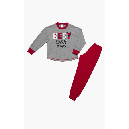 Πυτζάμα Παιδική Minerva Best Day Ever Γκρι 61898-023 Μέγεθος - No10