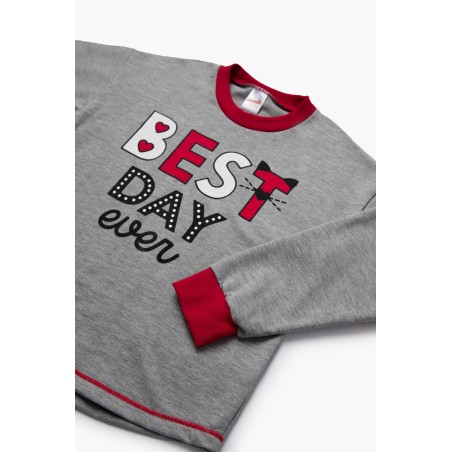 Πυτζάμα Παιδική Minerva Best Day Ever Γκρι 61898-023 Μέγεθος - No10