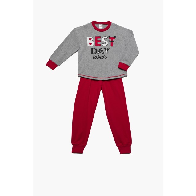 Πυτζάμα Παιδική Minerva Best Day Ever Γκρι...