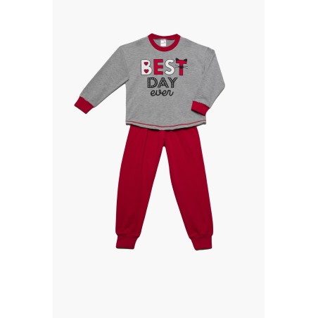 Πυτζάμα Παιδική Minerva Best Day Ever Γκρι 61898-023 Μέγεθος - No12