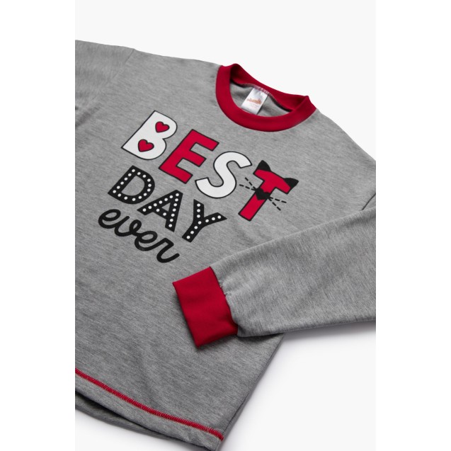 Πυτζάμα Παιδική Minerva Best Day Ever Γκρι...