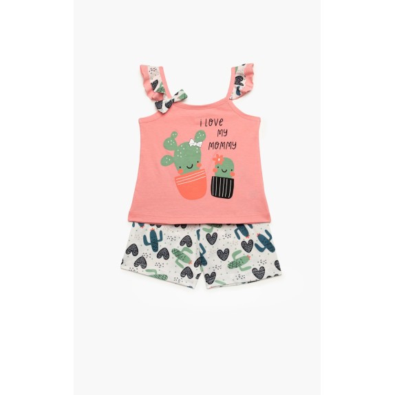 Πυτζάμα Βρεφική Καλοκαιρινή Minerva Cactus-Giraffe Light...