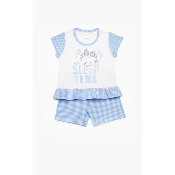 Πυτζάμα Βρεφική Καλοκαιρινή Minerva Sleep Time Λευκό...