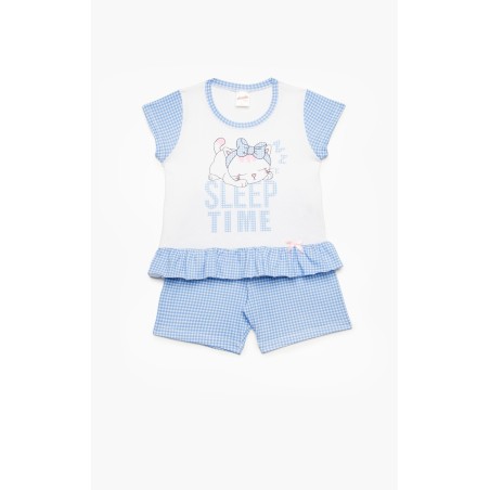 Πυτζάμα Βρεφική Καλοκαιρινή Minerva Sleep Time Λευκό 61933-005 Μέγεθος - No4