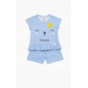 Πυτζάμα Βρεφική Καλοκαιρινή Minerva Sleep Time Σιέλ Καρό 61933-122 Μέγεθος - No2