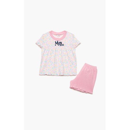Πυτζάμα Βρεφική Καλοκαιρινή Minerva Mini Boss Ροζ-Σιέλ 61934-127 Μέγεθος - No4