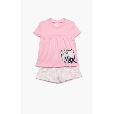 Πυτζάμα Βρεφική Καλοκαιρινή Minerva Mini Boss Ροζ 61934-152 Μέγεθος - No2