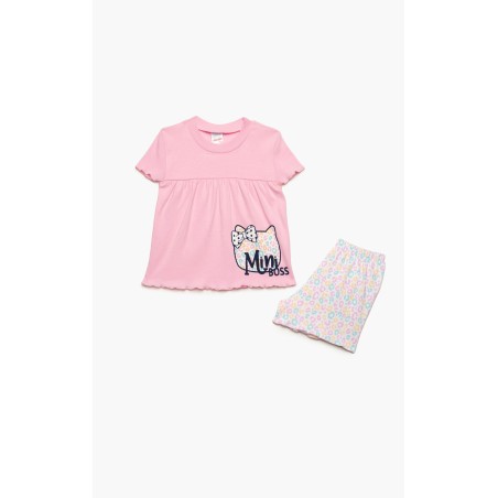 Πυτζάμα Βρεφική Καλοκαιρινή Minerva Mini Boss Ροζ 61934-152 Μέγεθος - No3