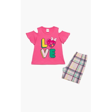 Πυτζάμα Βρεφική Καλοκαιρινή Minerva Dad Mom Me Φούξια 61935-133 Μέγεθος - No3