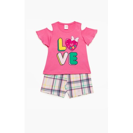 Πυτζάμα Βρεφική Καλοκαιρινή Minerva Dad Mom Me Φούξια 61935-133 Μέγεθος - No3