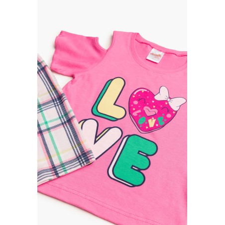 Πυτζάμα Βρεφική Καλοκαιρινή Minerva Dad Mom Me Φούξια 61935-133 Μέγεθος - No3