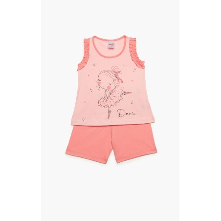 Πυτζάμα Βρεφική Καλοκαιρινή Minerva Dance Puppy Pink Coral 61936-020 Μέγεθος - No2