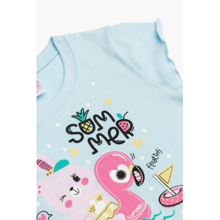 Πυτζάμα Βρεφική Καλοκαιρινή Minerva Summer Party Σιέλ 61937-181 Μέγεθος - No1