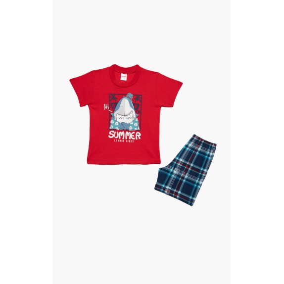 Πυτζάμα Βρεφική Καλοκαιρινή Minerva Summer Vibes Κόκκινο...