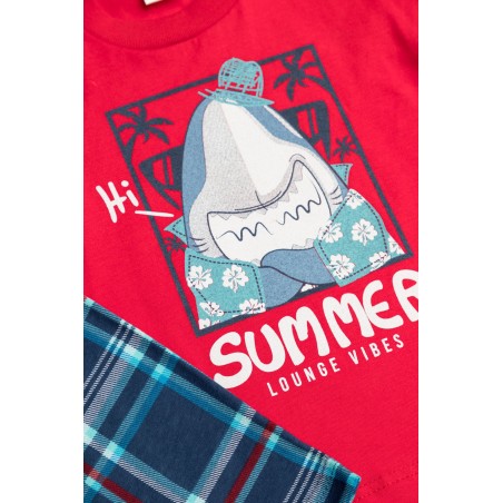 Πυτζάμα Βρεφική Καλοκαιρινή Minerva Summer Vibes Κόκκινο 61941-118 Μέγεθος - No4