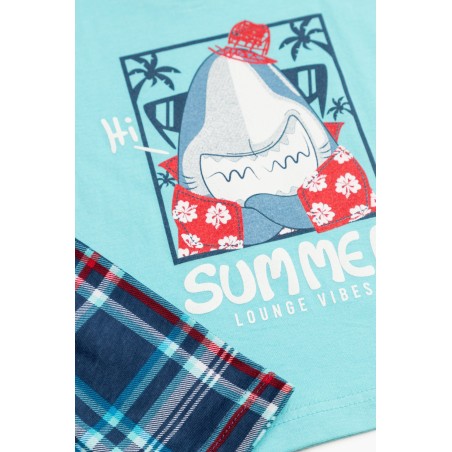 Πυτζάμα Βρεφική Καλοκαιρινή Minerva Summer Vibes Τυρκουάζ 61941-153 Μέγεθος - No1