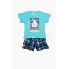 Πυτζάμα Βρεφική Καλοκαιρινή Minerva Summer Vibes Τυρκουάζ 61941-153 Μέγεθος - No3