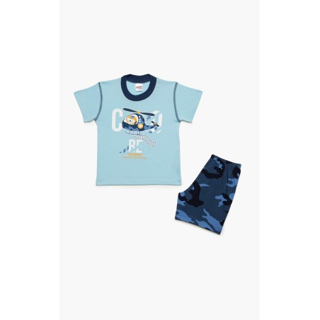 Πυτζάμα Βρεφική Καλοκαιρινή Minerva Resque Team Σιέλ 61942-181 Μέγεθος - No3