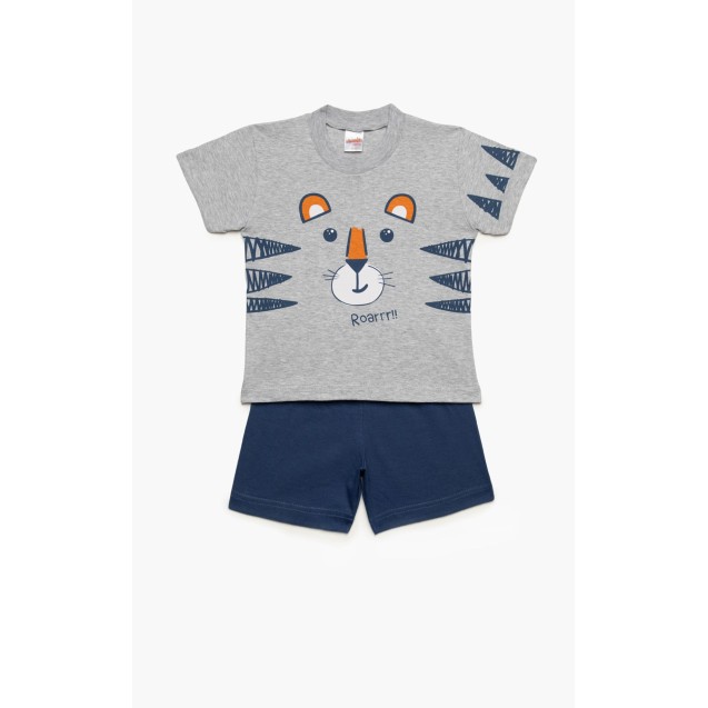 Πυτζάμα Βρεφική Καλοκαιρινή Minerva Tiger Roar...