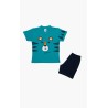 Πυτζάμα Βρεφική Καλοκαιρινή Minerva Tiger Roar Πετρόλ 61945-779 Μέγεθος - No3
