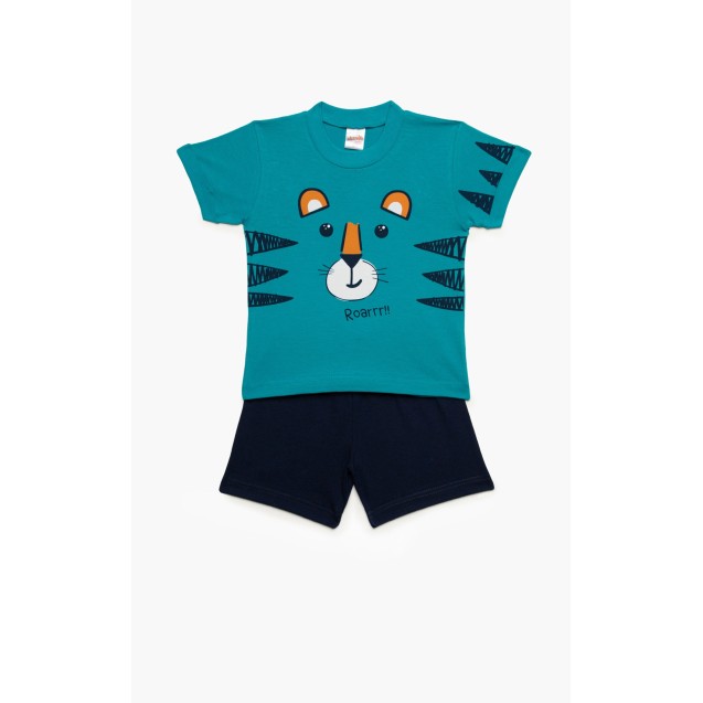 Πυτζάμα Βρεφική Καλοκαιρινή Minerva Tiger Roar...