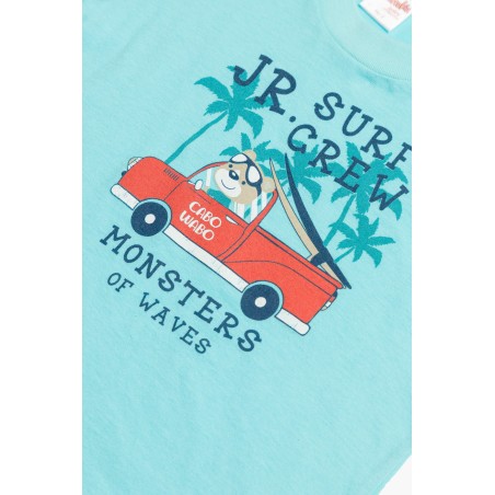 Πυτζάμα Βρεφική Καλοκαιρινή Minerva Surf Crew Τυρκουάζ 61946-153 Μέγεθος - No2