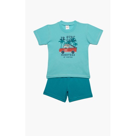 Πυτζάμα Βρεφική Καλοκαιρινή Minerva Surf Crew Τυρκουάζ 61946-153 Μέγεθος - No4