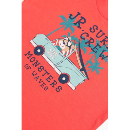 Πυτζάμα Βρεφική Καλοκαιρινή Minerva Surf Crew Κοραλί 61946-471 Μέγεθος - No2