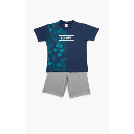 Πυτζάμα Παιδική Καλοκαιρινή Minerva Escape Μπλε Ραφ 61949-107 Μέγεθος - No4