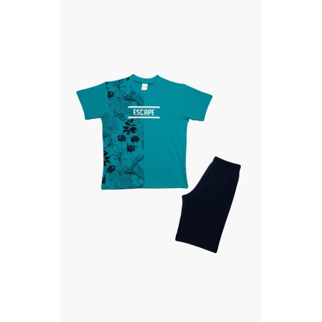 Πυτζάμα Παιδική Καλοκαιρινή Minerva Escape Πετρόλ 61949-779 Μέγεθος - No16