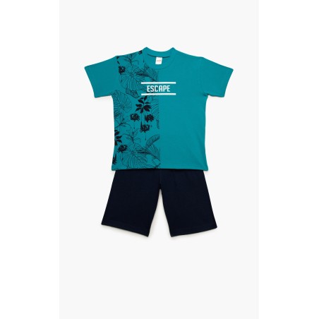 Πυτζάμα Παιδική Καλοκαιρινή Minerva Escape Πετρόλ 61949-779 Μέγεθος - No16