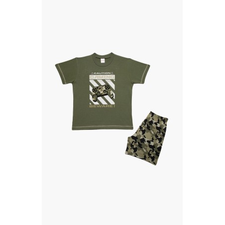 Πυτζάμα Παιδική Καλοκαιρινή Minerva Core Gaming Χακί 61951-860 Μέγεθος - No10