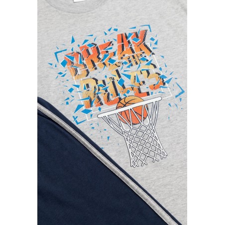 Πυτζάμα Παιδική Καλοκαιρινή Minerva Brake Rules Γκρι 61956-133 Μέγεθος - No14