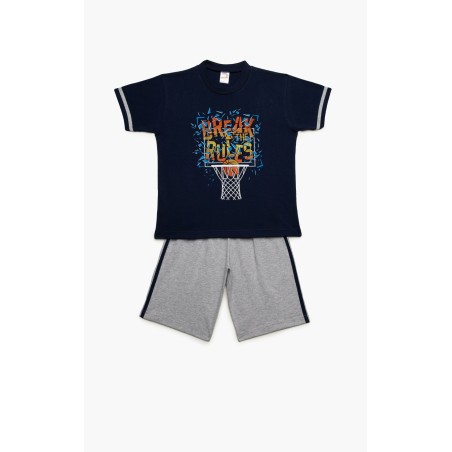 Πυτζάμα Παιδική Καλοκαιρινή Minerva Brake Rules Marine 61956-200 Μέγεθος - No10
