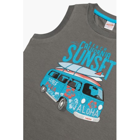 Πυτζάμα Παιδική Καλοκαιρινή Minerva California Sunset Γκρι Σκούρο 61959-329 Μέγεθος - No8