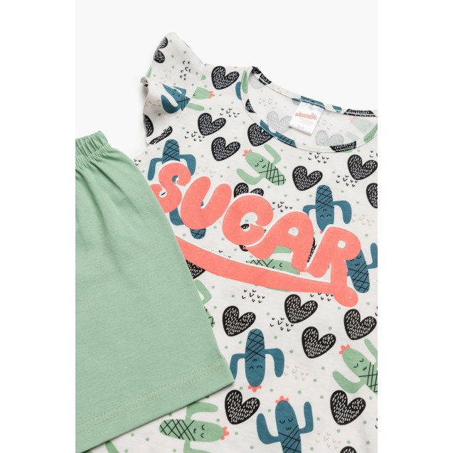 Παιδική Πυτζάμα Καλοκαιρινή Minerva Cactus Ecru...