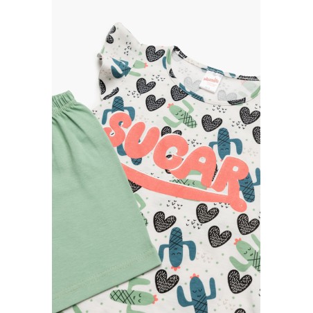 Παιδική Πυτζάμα Καλοκαιρινή Minerva Cactus Ecru Petrol Cactus 61962-106 Μέγεθος - No8