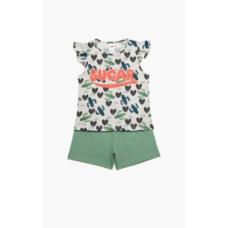 Παιδική Πυτζάμα Καλοκαιρινή Minerva Cactus Ecru Petrol Cactus 61962-106 Μέγεθος - No12