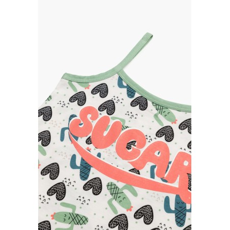 Νυχτικό Παιδικό Καλοκαιρινό Minerva Lovely Ecru Petrol Cactus 61963-106 Μέγεθος - No10