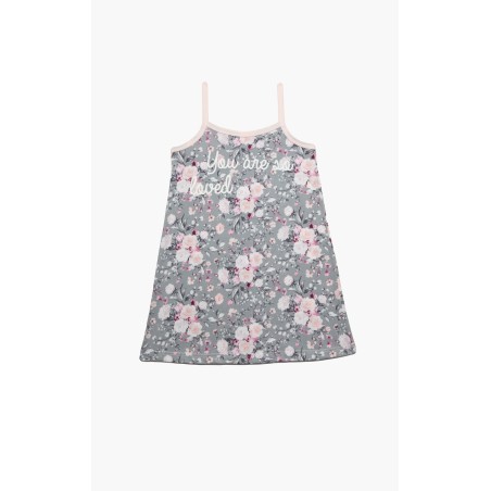 Νυχτικό Παιδικό Καλοκαιρινό Minerva Lovely Grey-Pink Roses 61963-107 Μέγεθος - No12